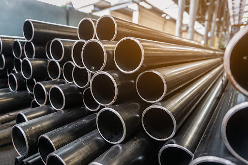 a pile of steel pipes